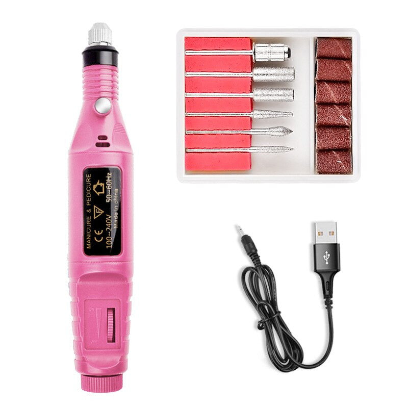 USB Electric Nail Drill Pen Personal Care efreshme Pink