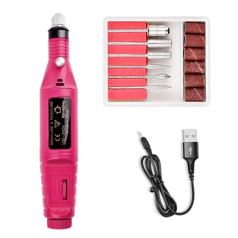 USB Electric Nail Drill Pen Personal Care efreshme Red