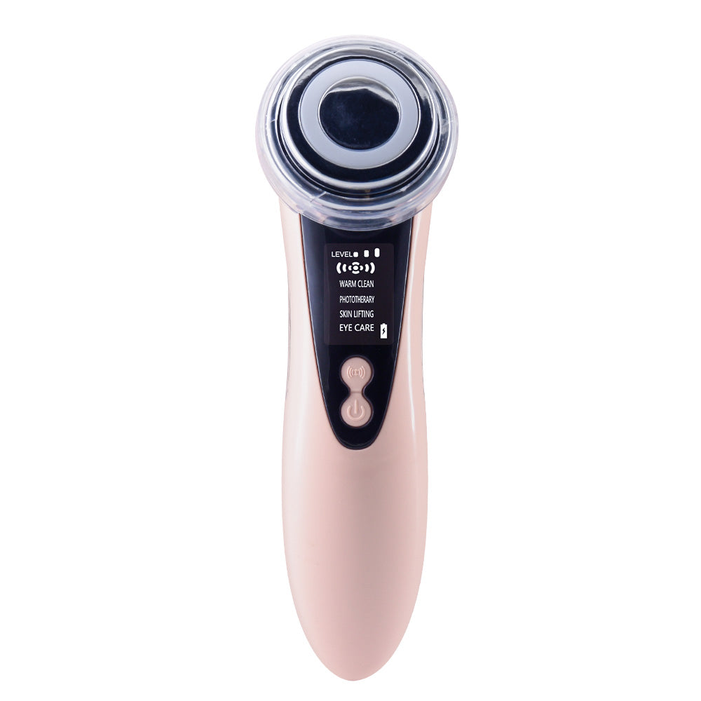 Ultrasonic Skin Tightening Lifting Cleaning Face Massager with Light Therapy Beauty efreshme Pink