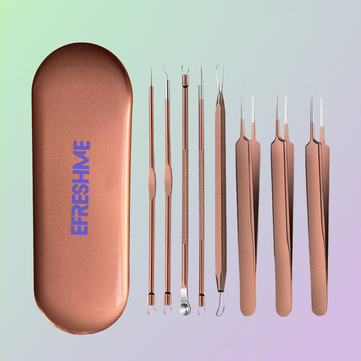 8 件黑头粉刺提取器套装（带盒）