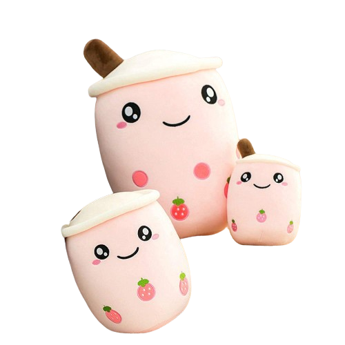 Bubble Milk Tea Plush Toy Plushie Boba BBT - Pink Strawberry(＾u＾) Plush Toys efreshme   