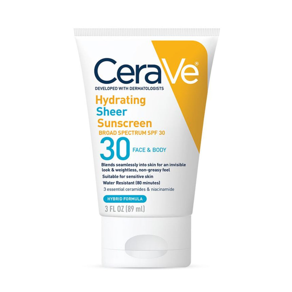 CeraVe Hydrating Sheer Sunscreen Broad Spectrum SPF 30 for Face & Body Sunscreen CeraVe   