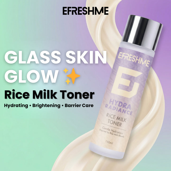 Efreshme Hydra Radiance Rice Milk Toner | Hydrating Brightening Toner | Glass Skin Glow Pore Refining Barrier Repair