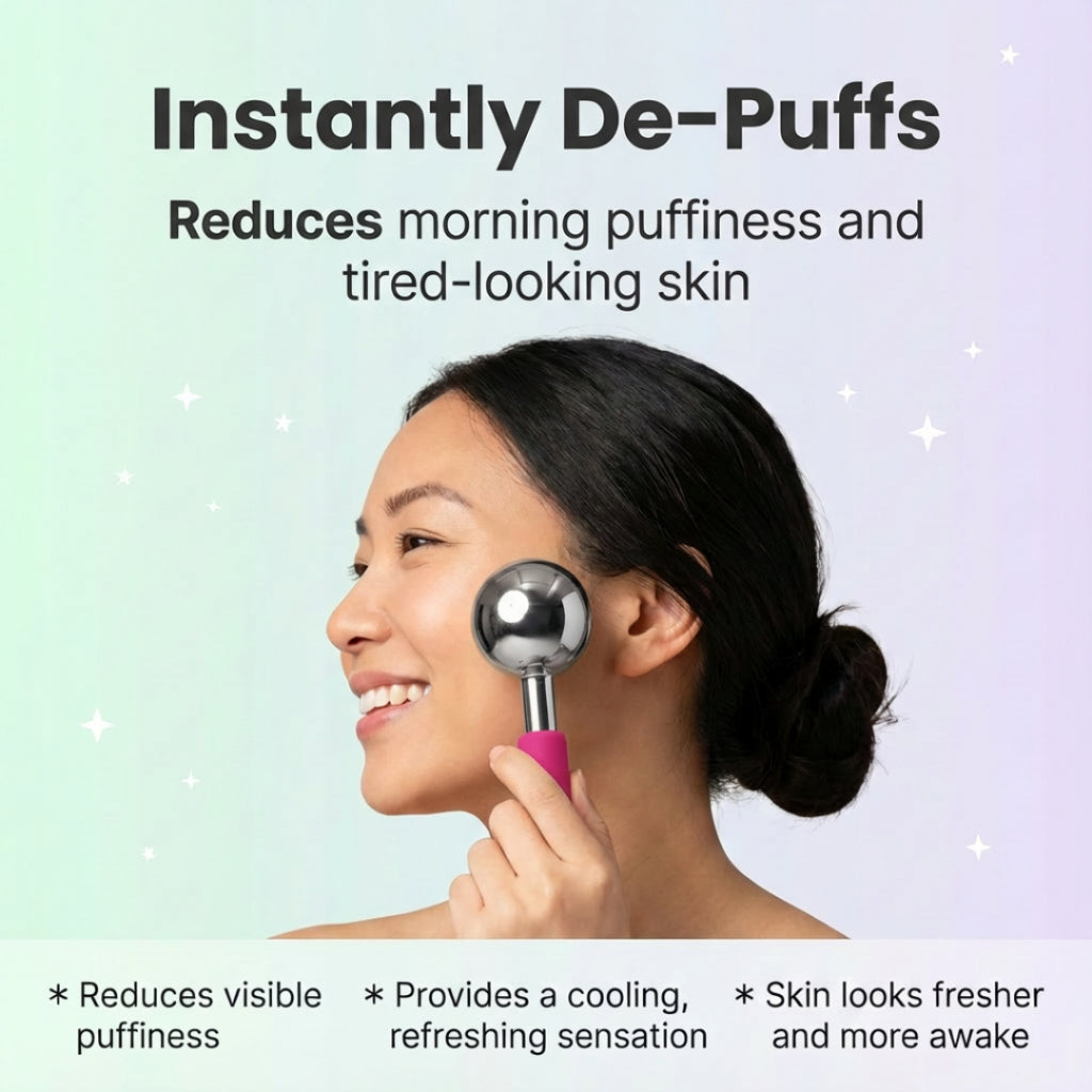 efreshme IceLift Facial Globes | Stainless Steel Rollers for Cryo Ice Massage, Depuff, Lift & Sculpt