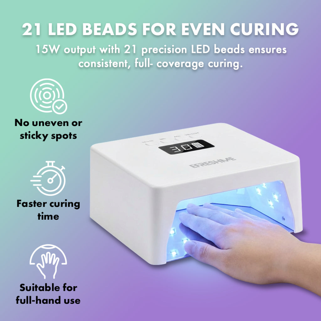 Efreshme Pro UV Nail Polish Gel Lamp Wireless Cordless Manicure Glow Cure Fast Dry Top Base Coat Acetone Pedicure LED