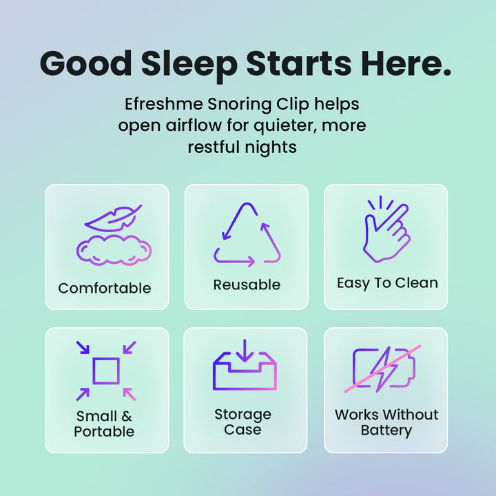 Efreshme Anti Snoring Nose Clip | Sleeping Silicone Magnetic Nasal Aid No Snore Relief