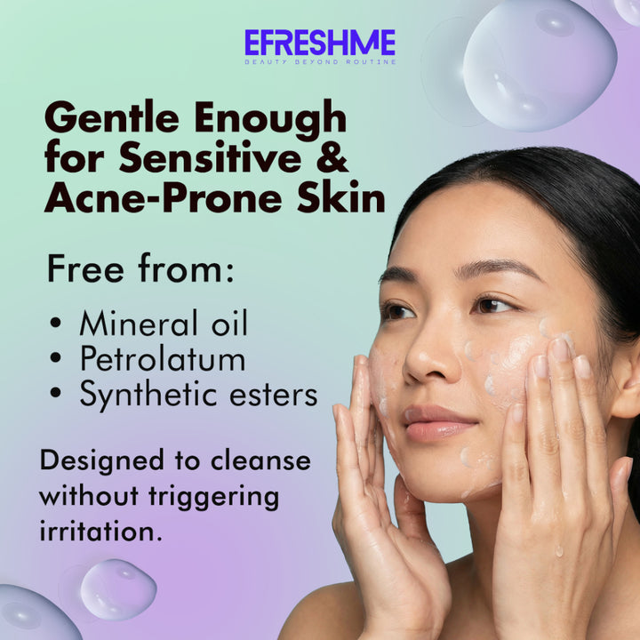 Efreshme Melt Cleansing Balm Makeup Remover | Oil to Milk Deep Pore Clean | Blackhead Sebum Remover Gentle Face Cleanser