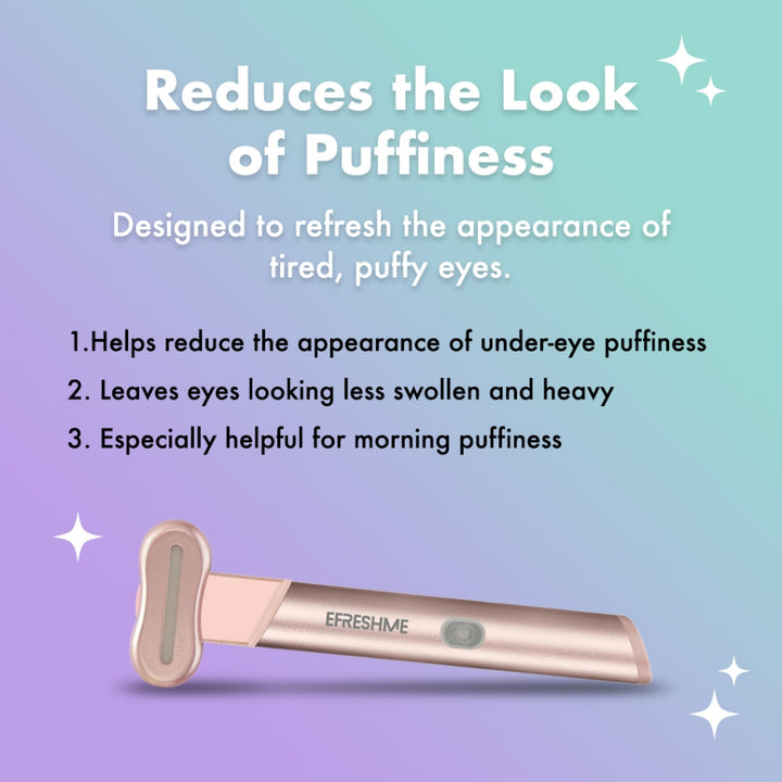 Efreshme FairyGlow Wand | LED Eye & Face Skincare, Red Blue Light, EMS Microcurrent, Sonic Vibration, Puffy Dark Circle