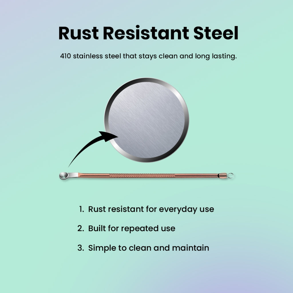 Efreshme Precision 8 Pcs Blackhead Remover Tool Set with Case; Extractor, Tweezer, Pimple, Acne, Whiteheads, Acne