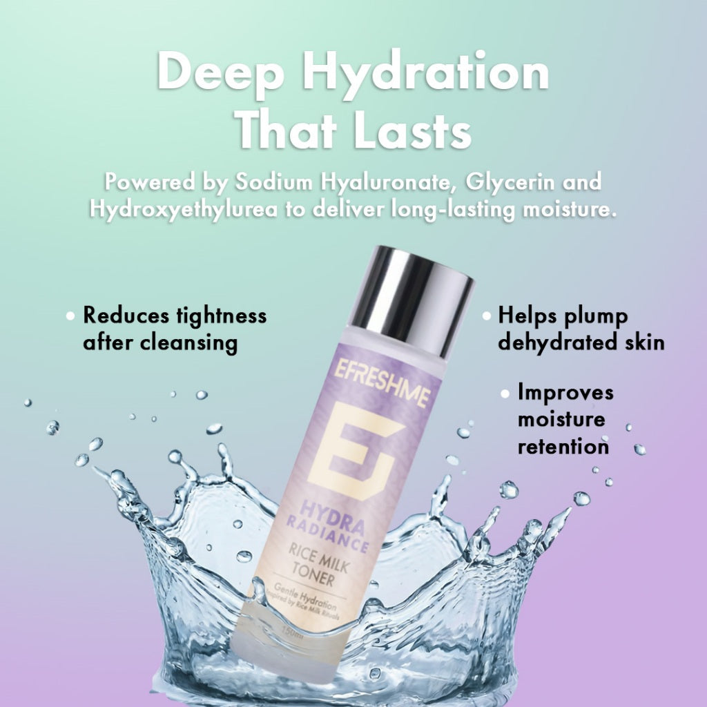 Efreshme Hydra Radiance Rice Milk Toner | Hydrating Brightening Toner | Glass Skin Glow Pore Refining Barrier Repair