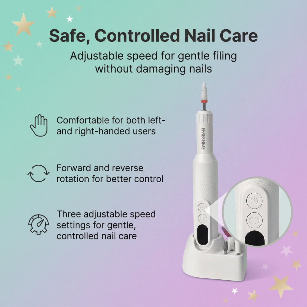 Efreshme Manishine Nail Station | Professional Rechargeable Wireless Nail Drill, Salon at Home (Manicure Pedicure)