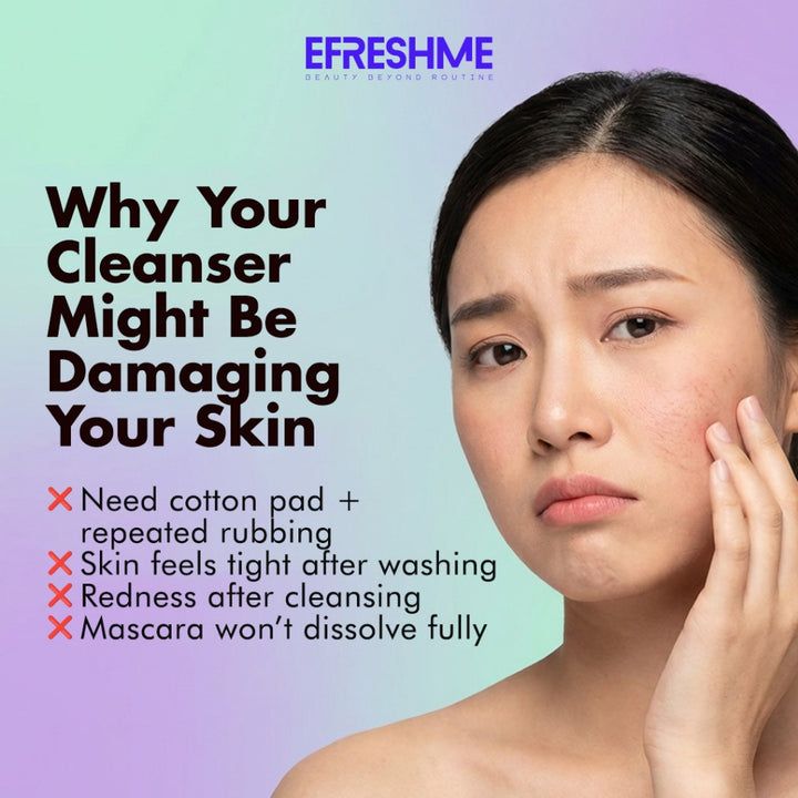 Efreshme Melt Cleansing Balm Makeup Remover | Oil to Milk Deep Pore Clean | Blackhead Sebum Remover Gentle Face Cleanser