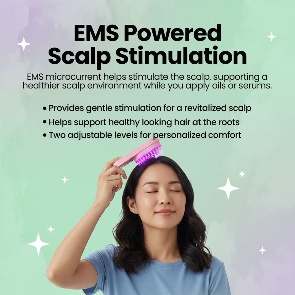 Efreshme GlowInfuse Scalp Comb with EMS & LED | Hair Growth Scalp Massager Serum Infusion Rechargeable