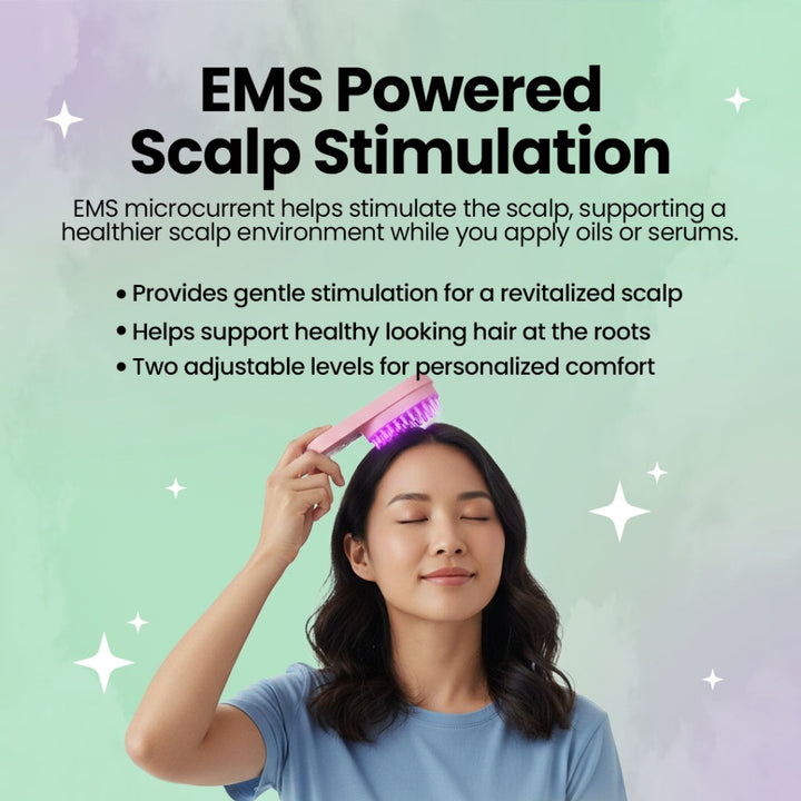 Efreshme GlowInfuse Scalp Comb with EMS & LED | Hair Growth Scalp Massager Serum Infusion Rechargeable