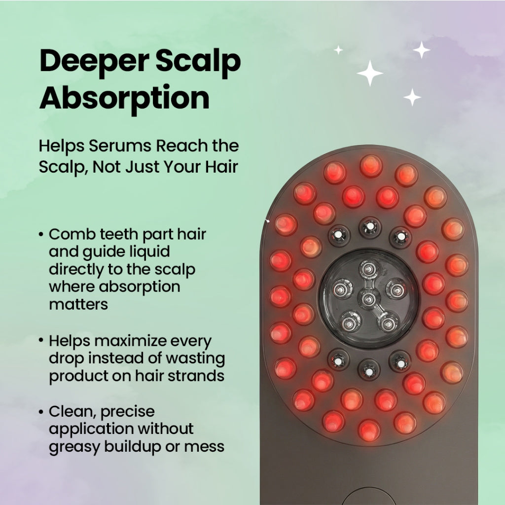 Efreshme GlowInfuse Scalp Comb with EMS & LED | Hair Growth Scalp Massager Serum Infusion Rechargeable