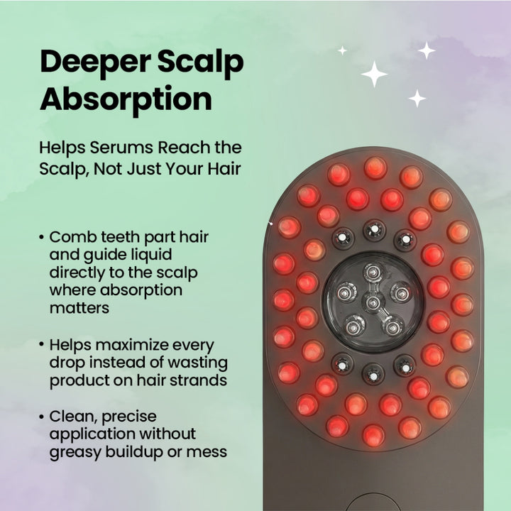 Efreshme GlowInfuse Scalp Comb with EMS & LED | Hair Growth Scalp Massager Serum Infusion Rechargeable