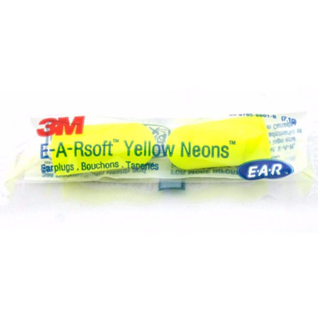 3 PCS 3M 312-1250 Yellow Neon Uncorded Ear plugs Personal Care 3M   