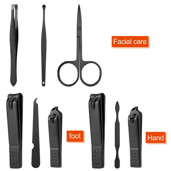 Manicure Pedicure Set 8 In 1 Stainless Steel Nail Clipper Ear Pick Professional Grooming Kit Personal Care efreshme   