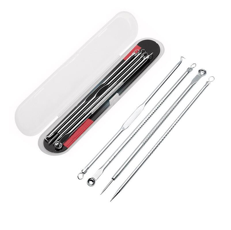 4PCS Stainless Steel Blackhead Acne Remover Needle Tool Blackhead Remover  Dark Sore Acne Extractor Clean Beauty