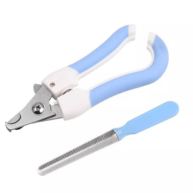 Pet Cat Dog Nail Clipper Cutter Stainless Steel Grooming Scissors Set with File Pet Hair Clippers & Trimmers efreshpet Blue  