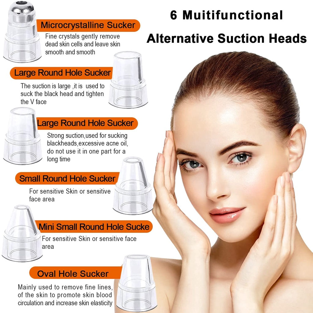 Blackhead Suction Vacuum Facial Pore Deep Cleaning Comedone Tool USB Rechargeable - Bubble + Blue Light Beauty efreshme   