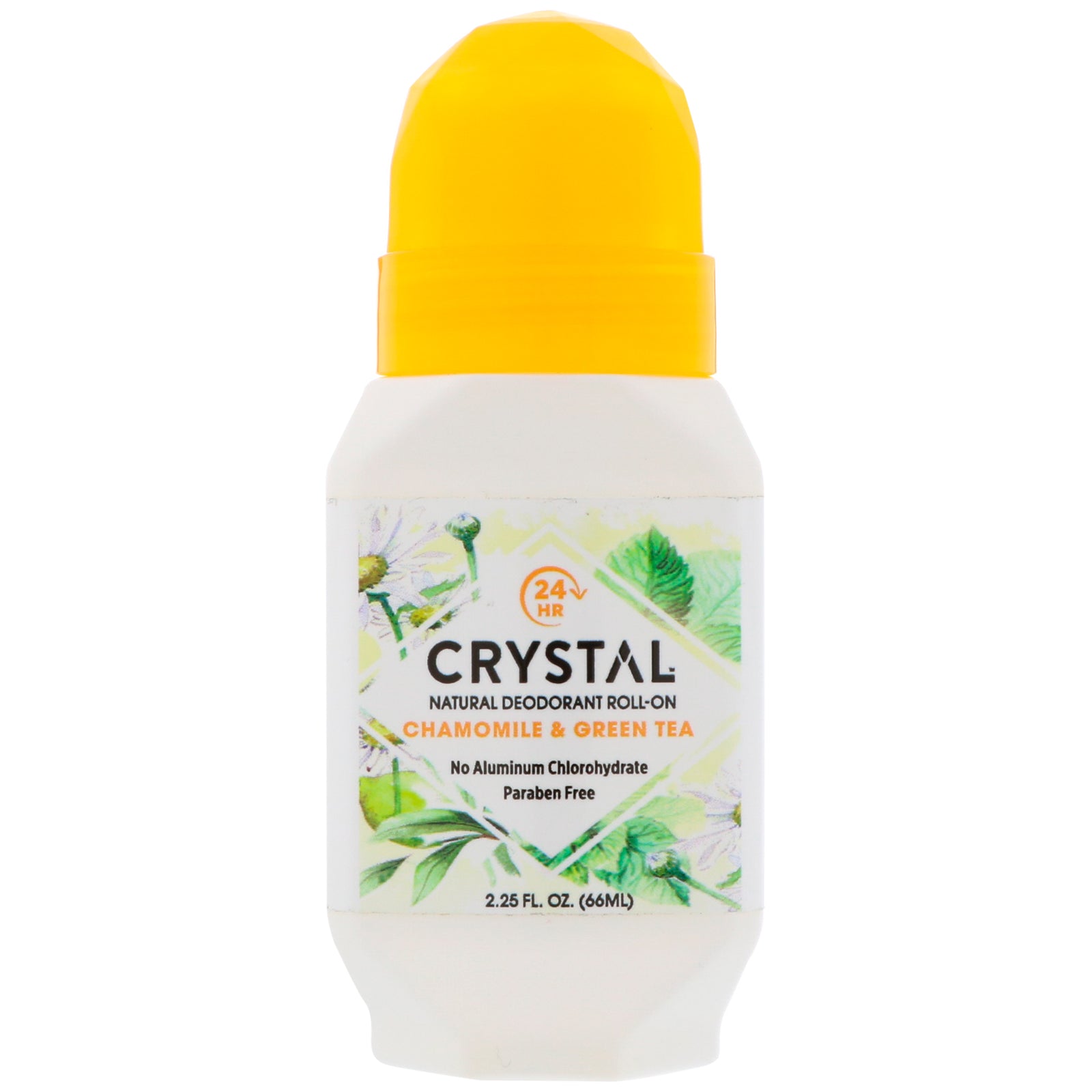 CRYSTAL Mineral Deodorant Roll On Personal Care Crystal Chamomile & GreenTea  
