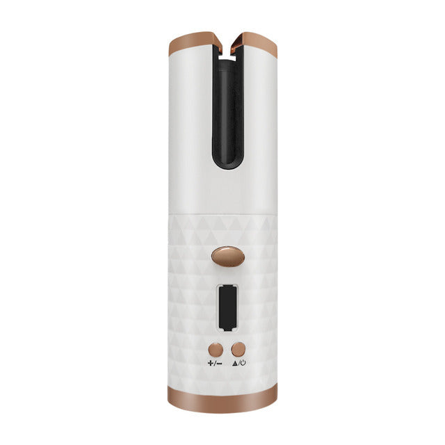 Wireless Automatic Mini Rotating Hair Curler Hair Care efreshme White  