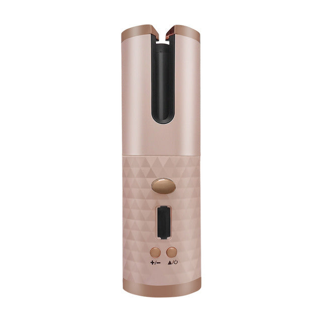 Wireless Automatic Mini Rotating Hair Curler Hair Care efreshme Rose Gold  