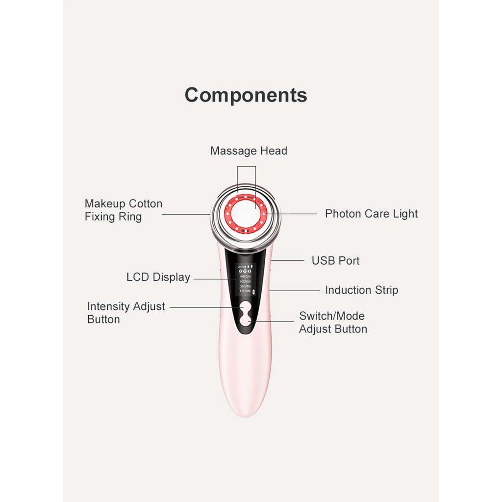 Ultrasonic Skin Tightening Lifting Cleaning Face Massager with Light Therapy Beauty efreshme   