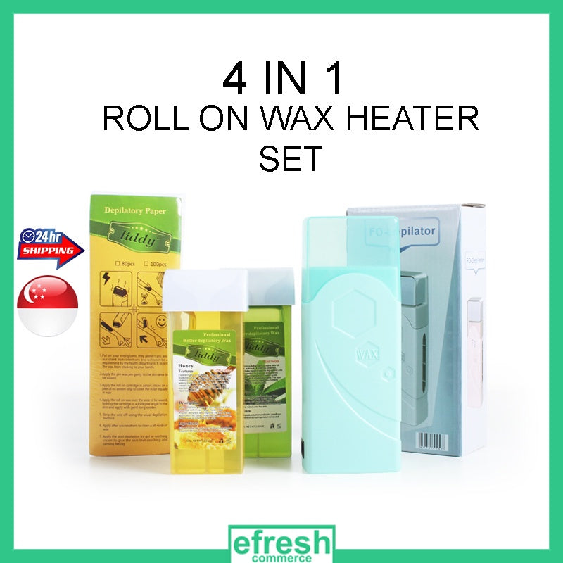 Roll on Wax Heater Hair Removal Personal Care efreshme 4in1 Set (Green)  