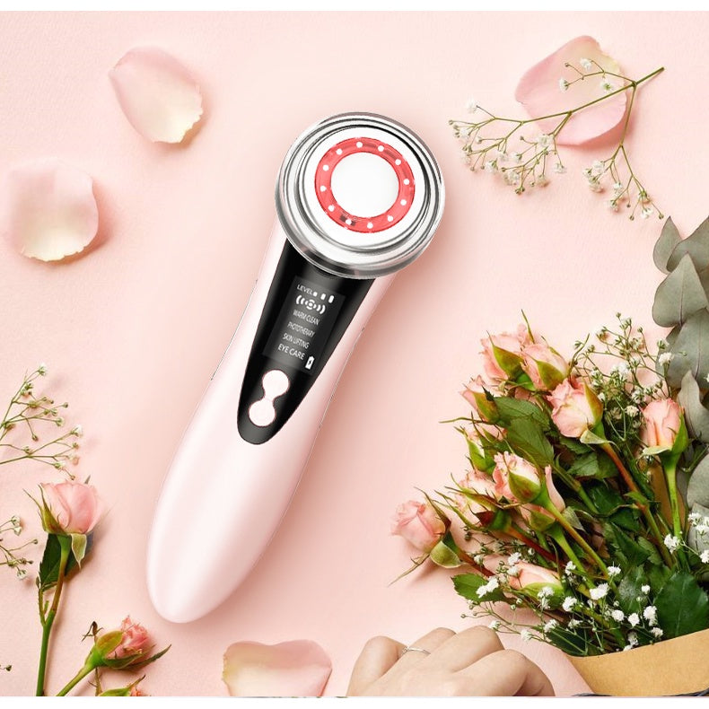 Ultrasonic Skin Tightening Lifting Cleaning Face Massager with Light Therapy Beauty efreshme   