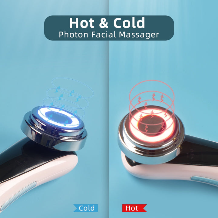 Ultrasonic Skin Tightening Lifting Cleaning Face Massager with Light Therapy Beauty efreshme   